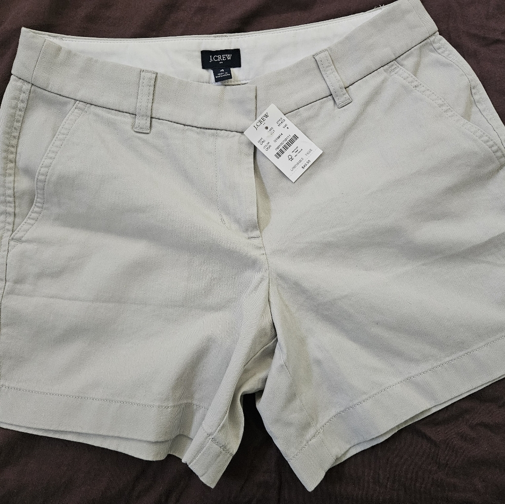 NWT J. Crew Khaki Shorts size 4